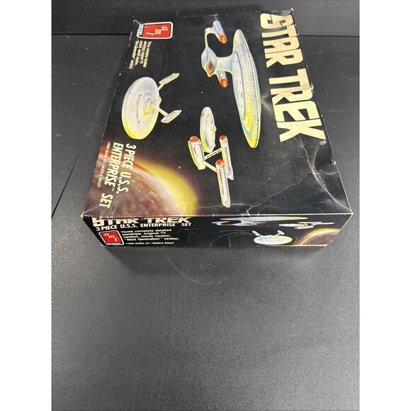 Star Trek 3 Piece U.S.S Enterprise Set Model Kit - 1988 AMT ERTL - Complete - Picture 4 of 6